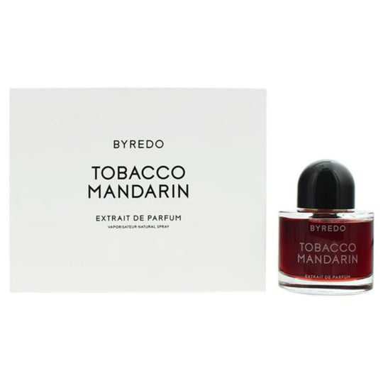 An EDP 50mL bottle of Tobacco Mandarin by Byredo along with its Box
