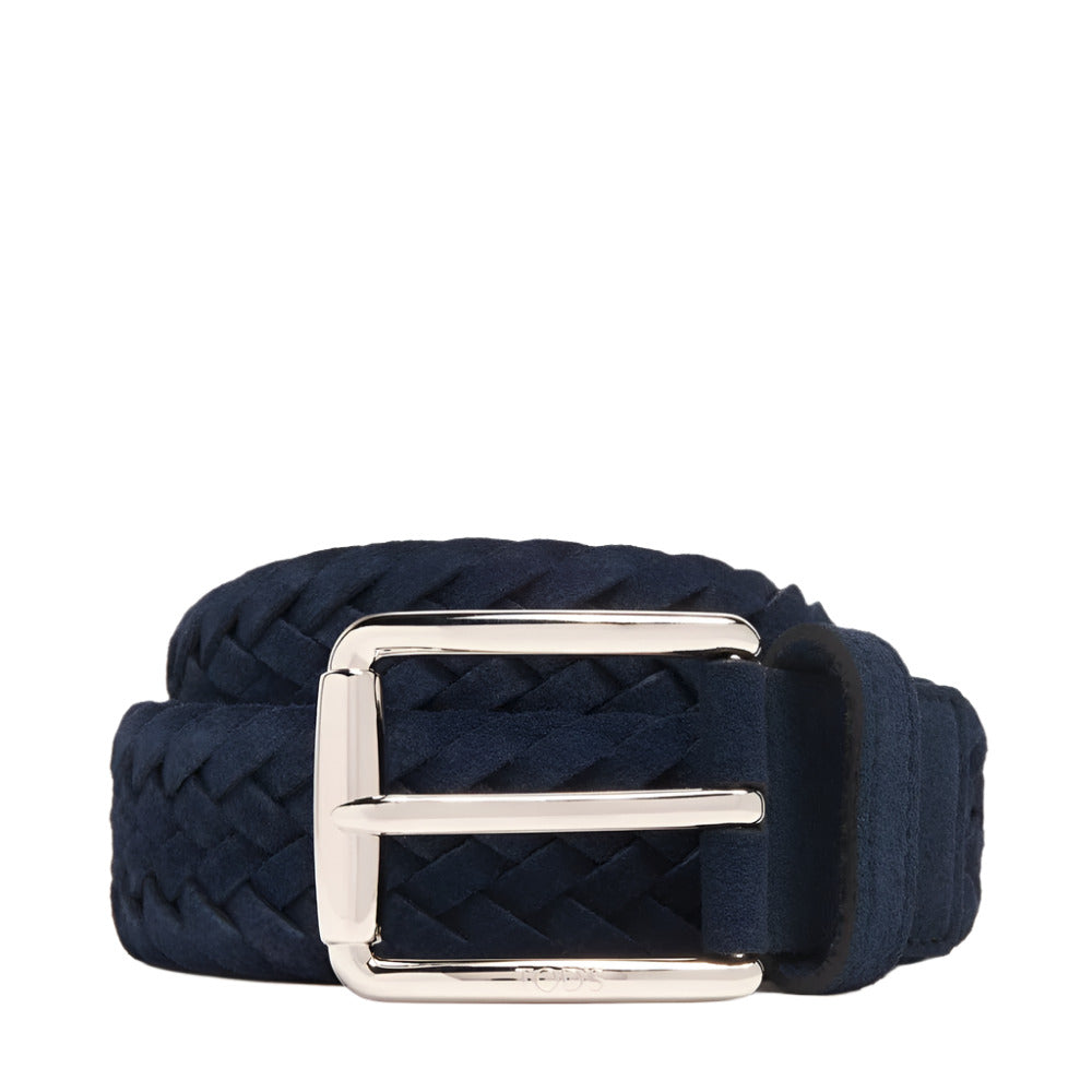 Tod's Men's Navy Braided Suede Belt