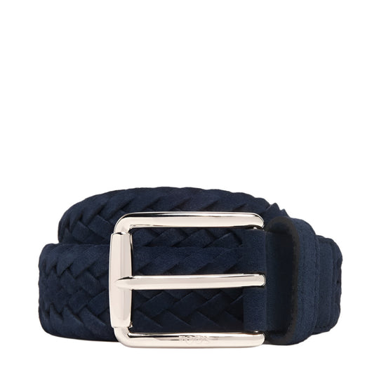 Tod's Men's Navy Braided Suede Belt