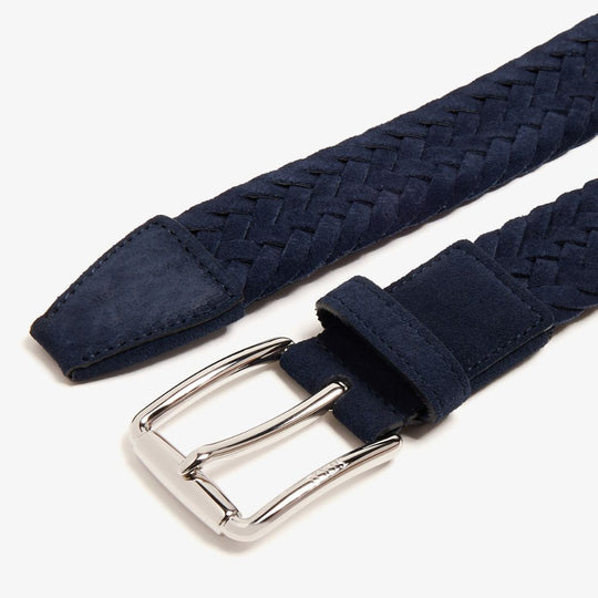 Tod's Men's Navy Braided Suede Belt