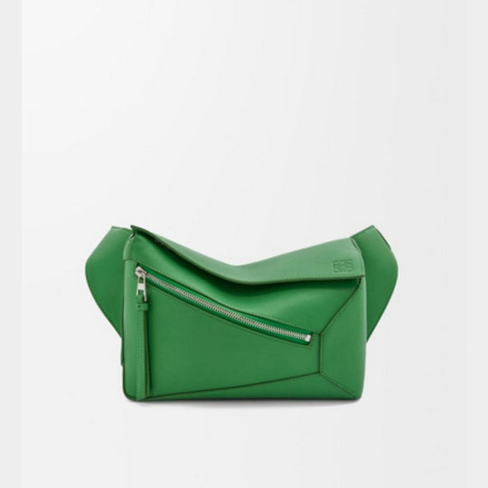 LOEWE Small Puzzle Bumbag in Classic Calfskin Tropical Green
