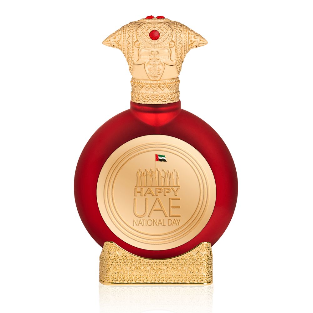 An EDP 75mL bottle of UAE National Day perfume by Taif Al Emarat