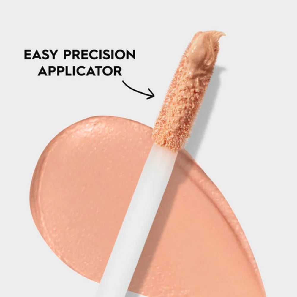 Flocked applicator tip with product, highlighting "EASY PRECISION APPLICATOR."
