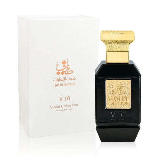 An EDP 75mL bottle of V10 by Taif Al Emarat along with its box