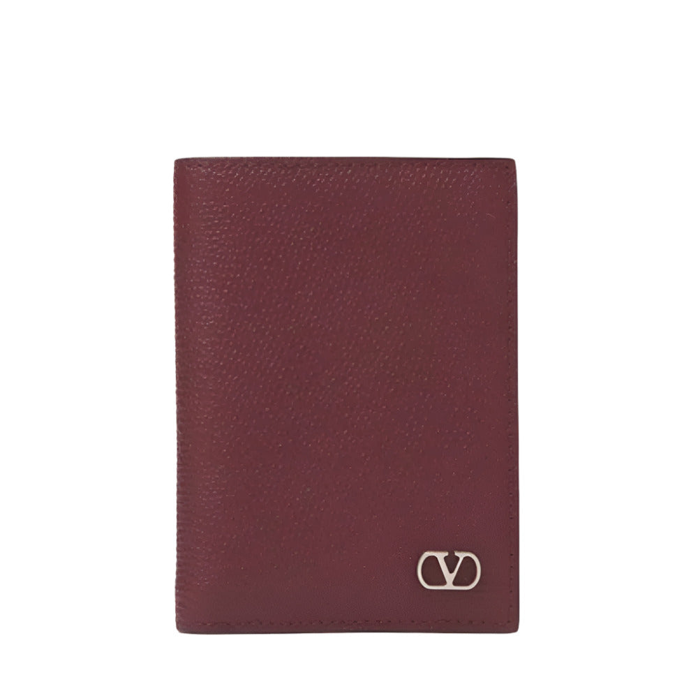 Valentino Garavani VLOGO Signature Card Holder in Grained Calfskin