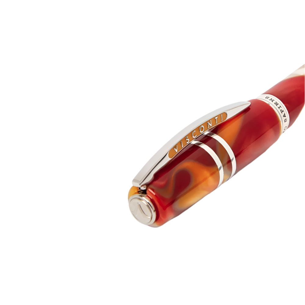 Close up of the cap of Visconti Homo Sapiens Demo See-Through Arizona Sunset Multi-Colored Acrylic Rollerball