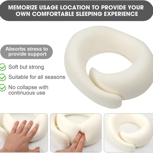 WEERSHUN Flyhugz Dark Grey Anti-Stick Adjustable Memory Foam Travel Neck Pillow