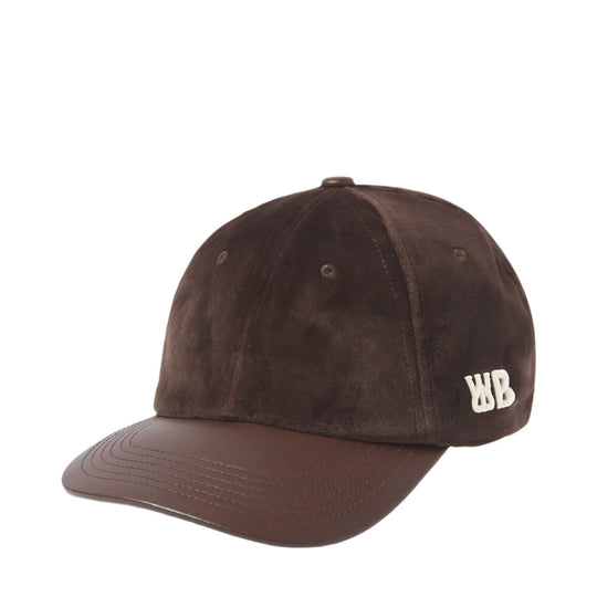 Wales Bonner Dark Brown Logo Embroidered Morning Velvet Cap
