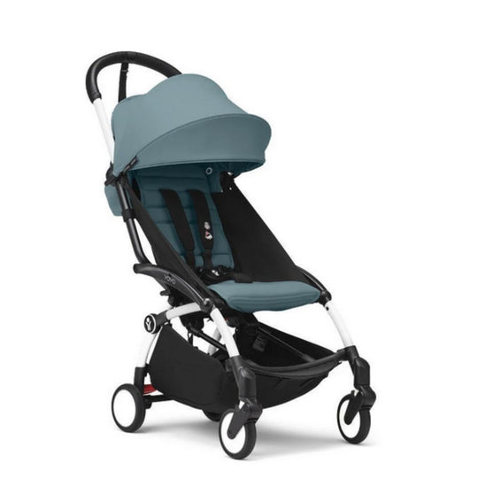 Stokke YOYO³ Ultra-Compact Baby Stroller with Aqua canopy