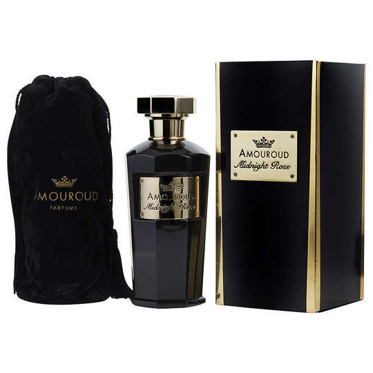 An EDP 100mL bottle of Midnight Rose by Amouroud along with its Box