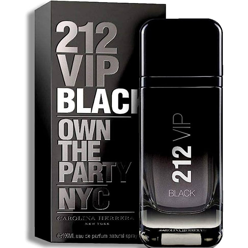 An EDP 100mL bottle of 212 VIP Black by Carolina Herrera
