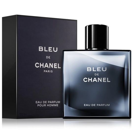 An EDP 150mL bottle of Chanel Bleu along with its Box