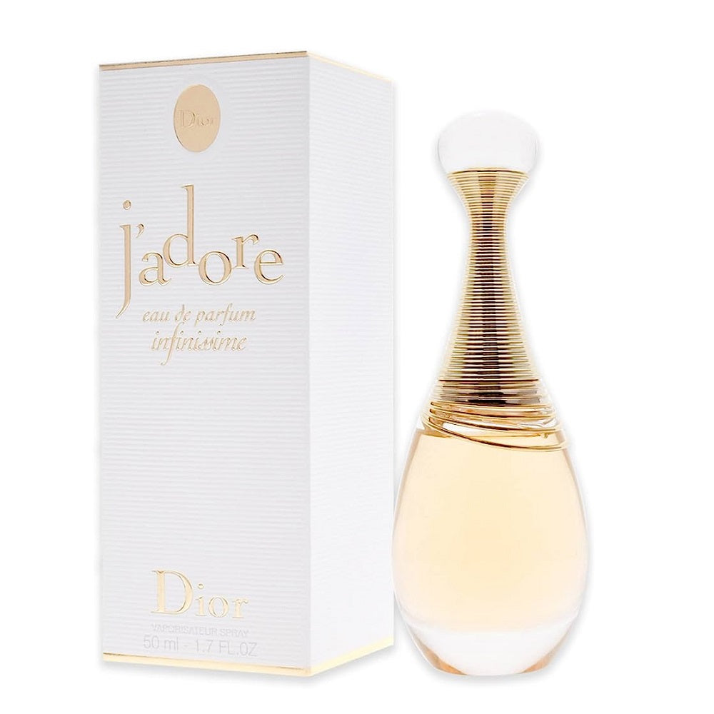 An EDP 50mL bottle of J'Adore Infinissime by Dior along with its Box
