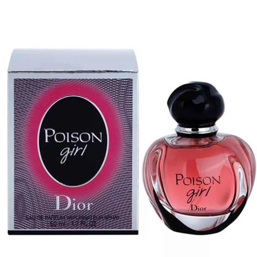 An EDP 50mL bottle of Poison Girl by Dior along with its Box