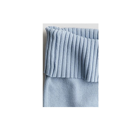 Rib Cuff of Light Blue Knit Set
