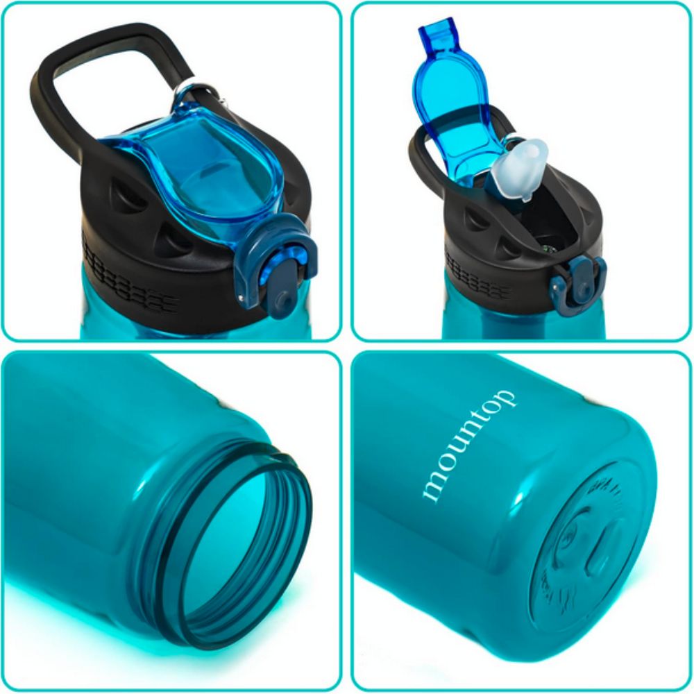 The top opening and bottle of mountop Lightweight & BPA-Free Travel Water Filter Bottle