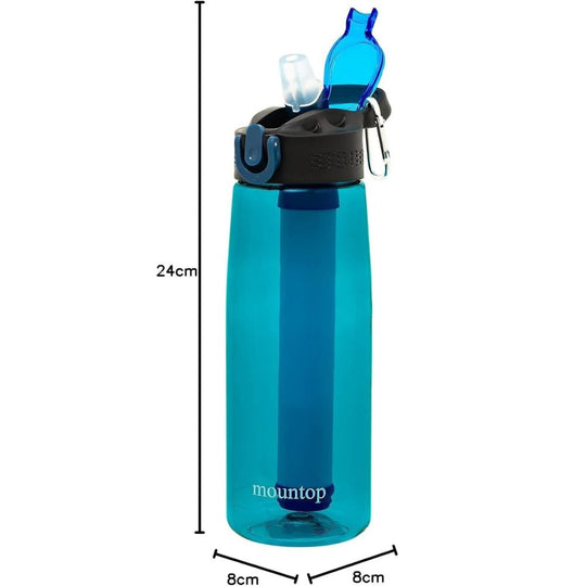 The measurement of mountop Lightweight & BPA-Free Travel Water Filter Bottle