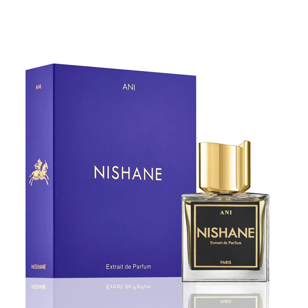 An Extrait de Parfum 50mL bottle of Ani by Nishane along with its Box