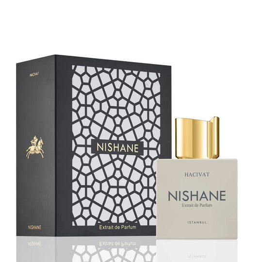 An Extrait de Parfum 100mL bottle of Nishane Hacivat fragrance along with its Box