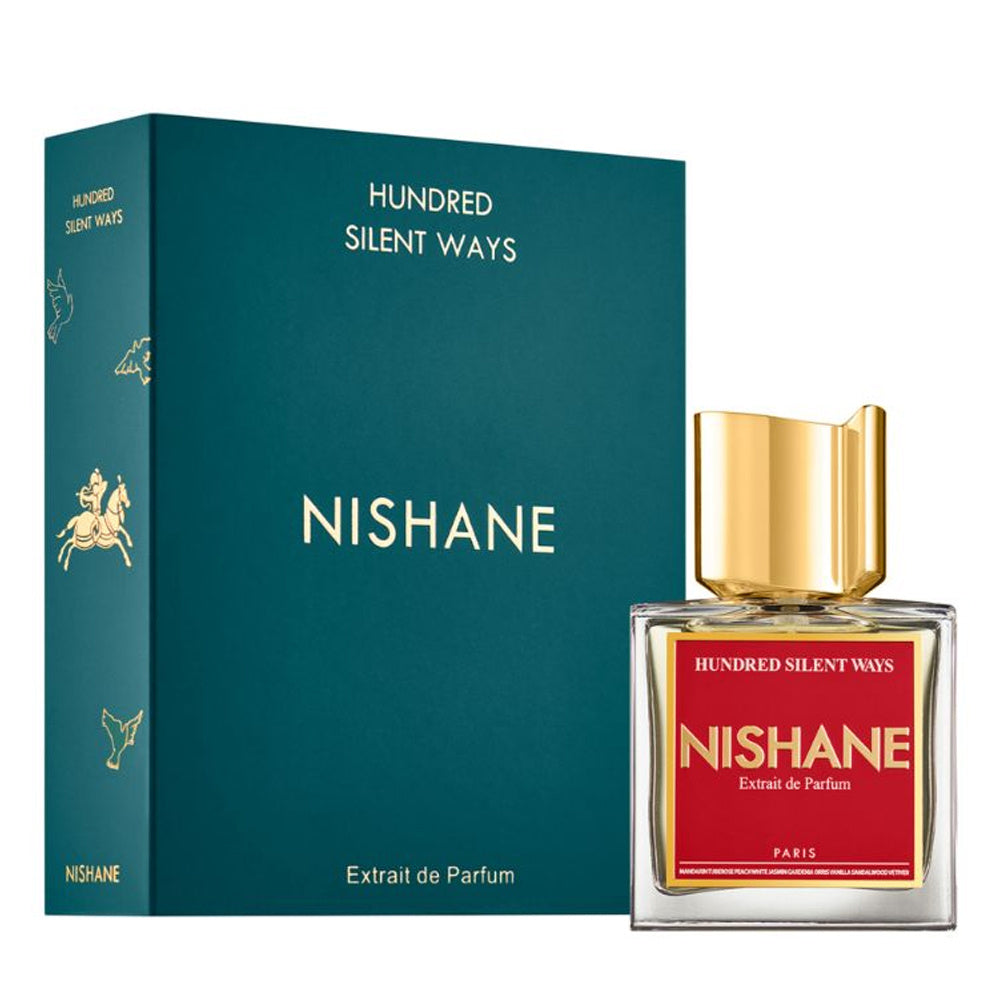 An Extrait de Parfum 50mL bottle of Hundred Silent Ways by Nishane along with its Box