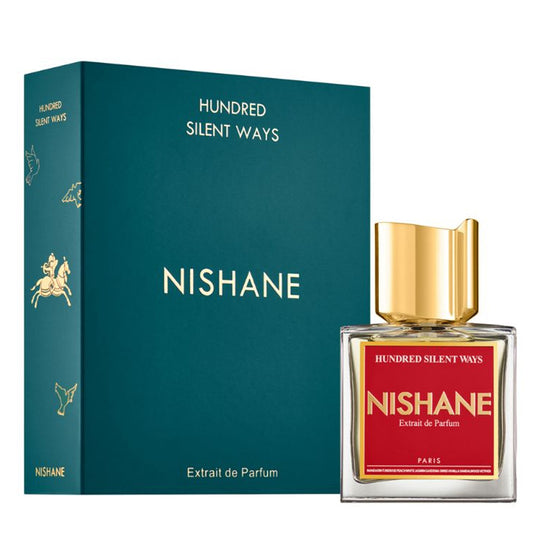 An Extrait de Parfum 50mL bottle of Hundred Silent Ways by Nishane along with its Box