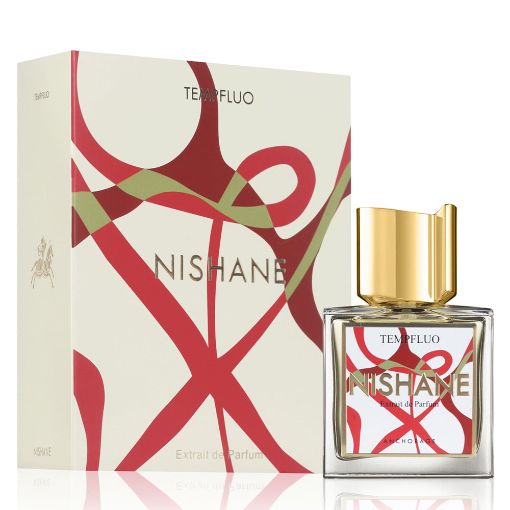 An Extrait de Parfum 50mL of Nishane Tempfluo along with its Box
