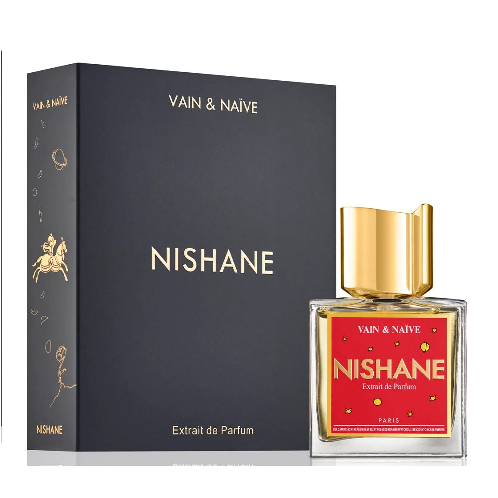 An Extrait de Parfum 50mL bottle of Vain & Naive along with its Box