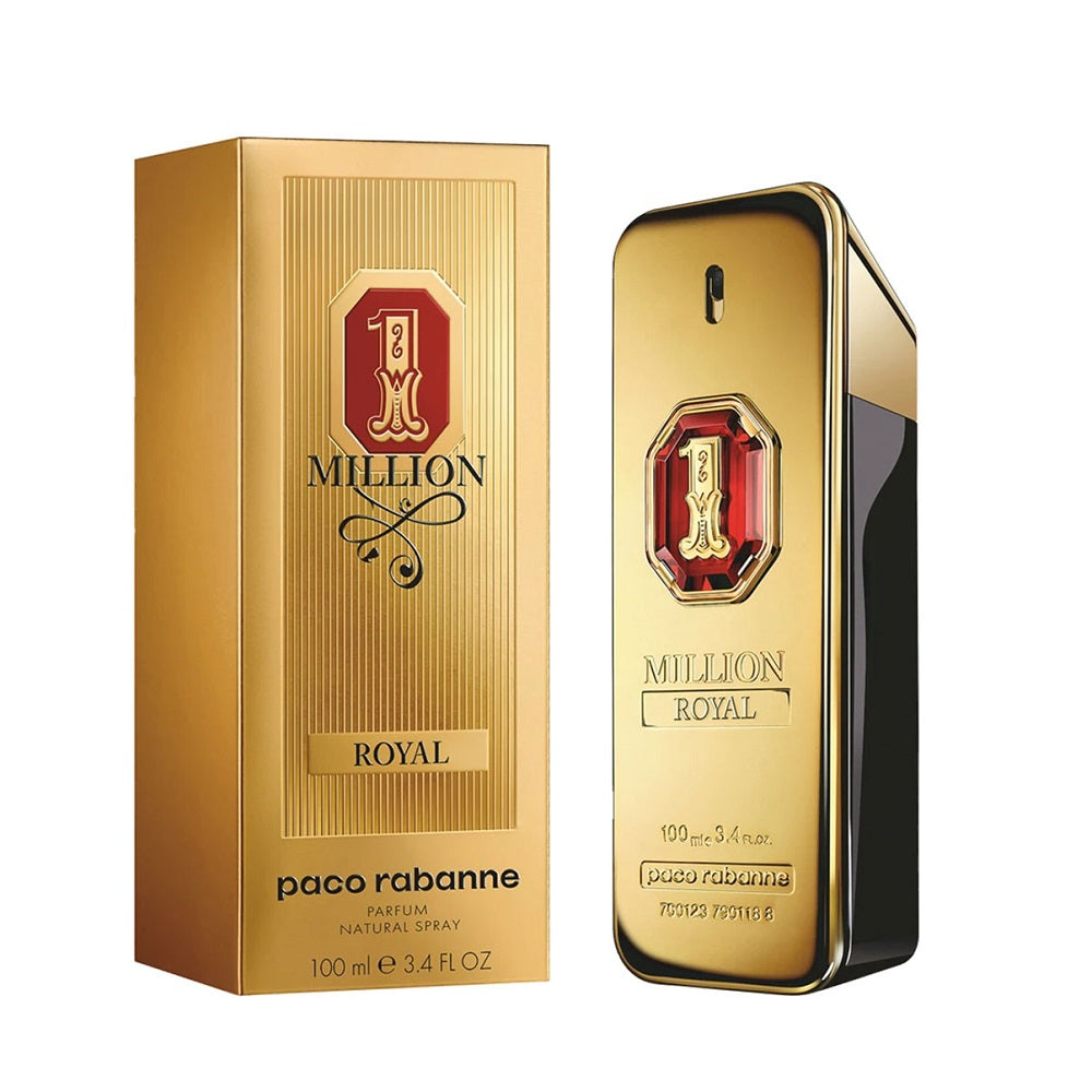 An Extrait de Parfum 100mL bottle of 1 Million Royal by Paco Rabanne along with its Box