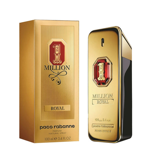 An Extrait de Parfum 100mL bottle of 1 Million Royal by Paco Rabanne along with its Box