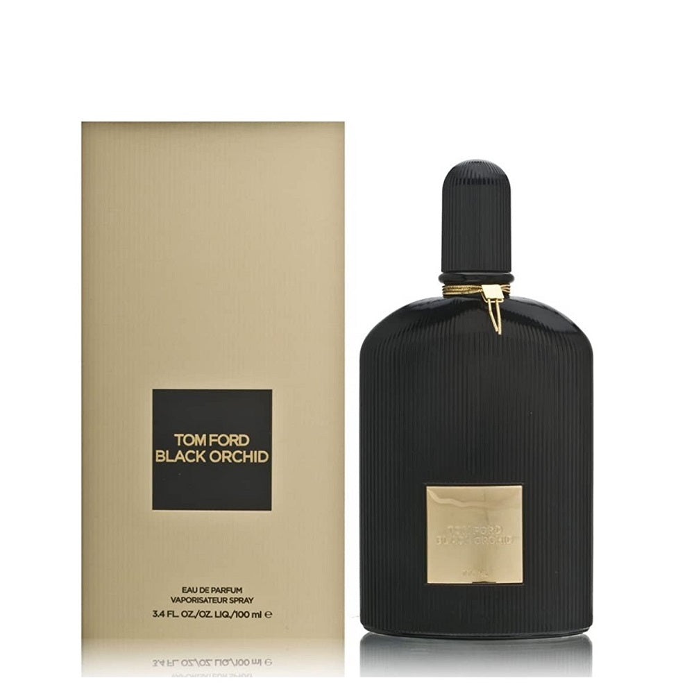 An EDP 100mL bottle of Black Orchid for Women perfume by Tomford along with its box