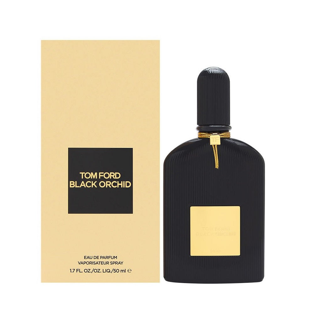 An EDP 50mL bottle of Black Orchid for Women perfume by Tomford along with its box