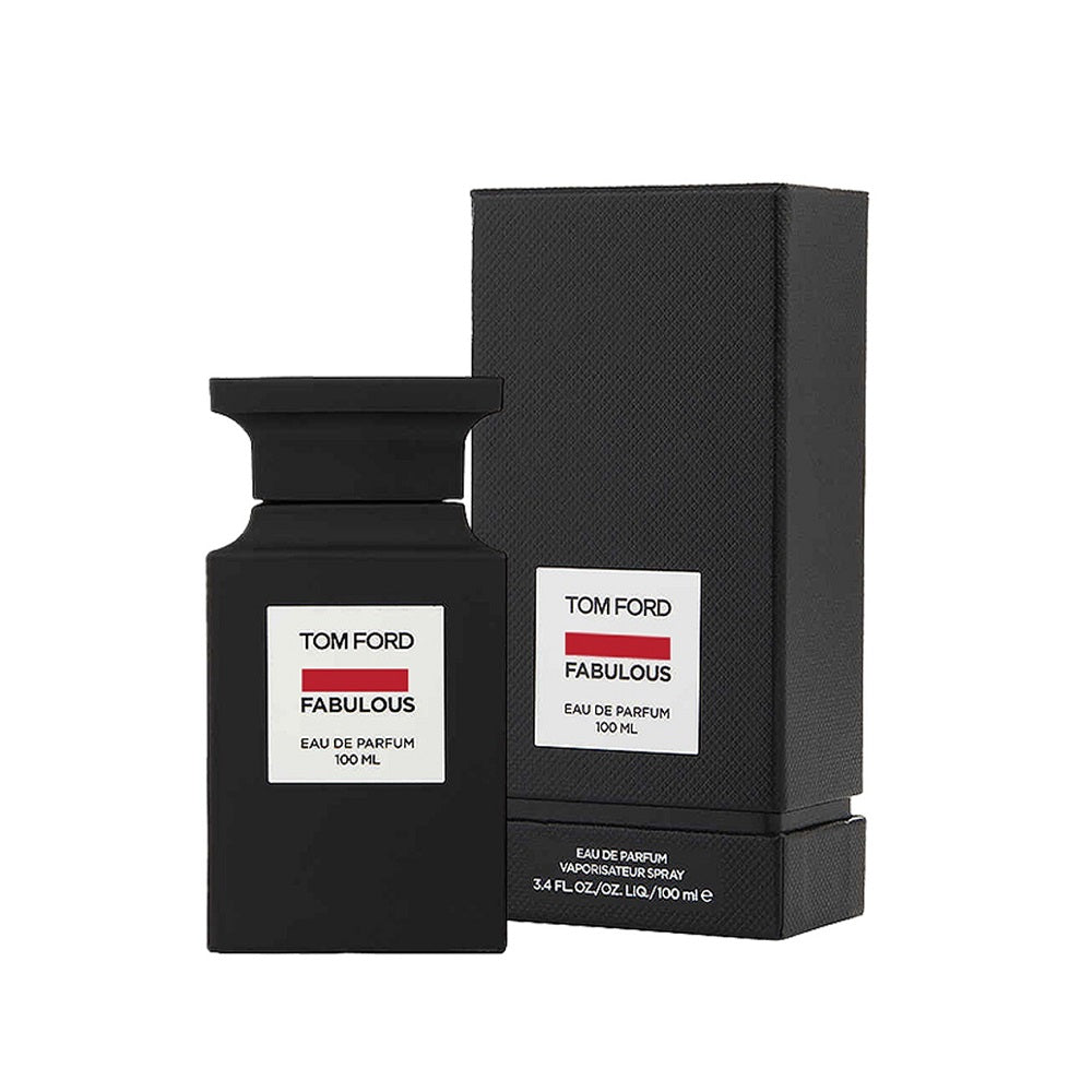 An EDP 100mL bottle of Fabulous perfume by Tomford along with its box