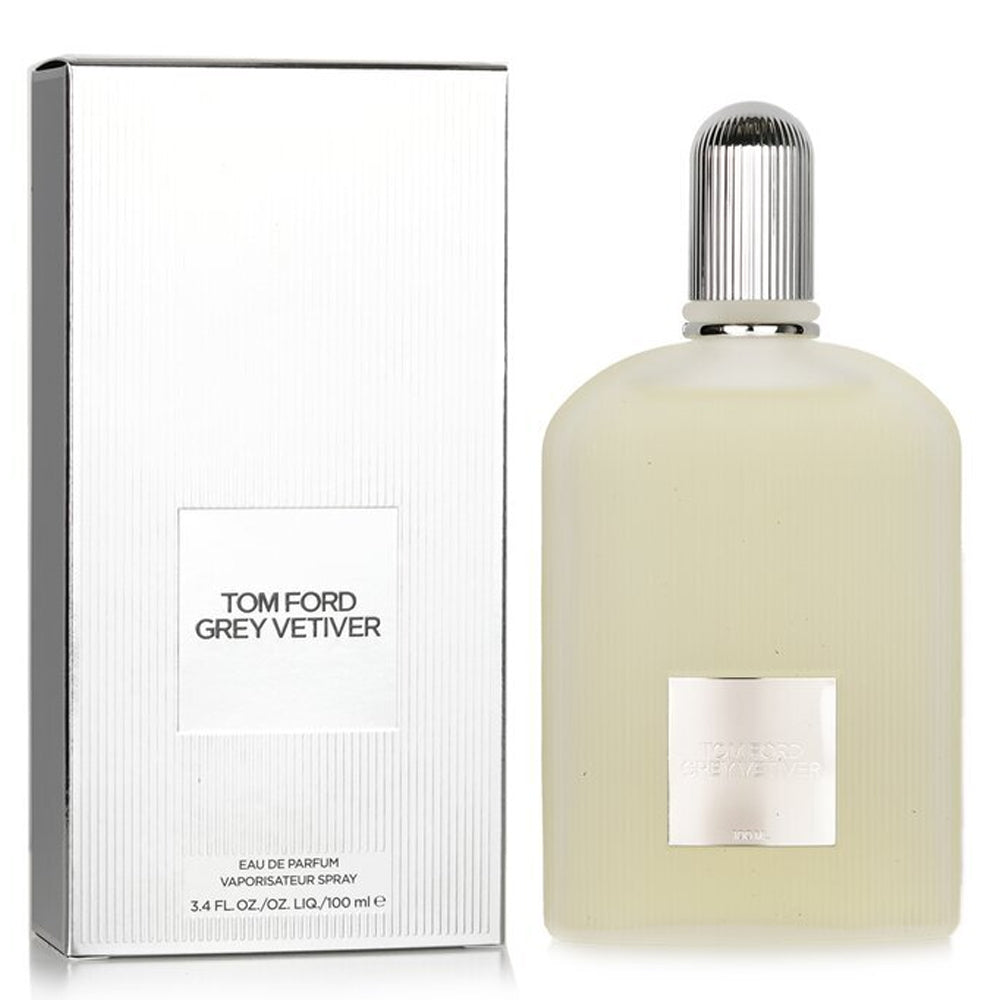 An EDP 100mL bottle of Grey Vetiver fragrance by Tomford with its box