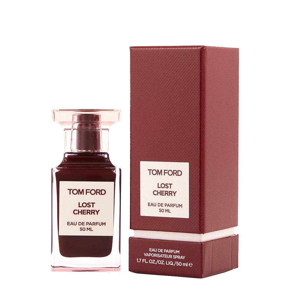 An EDP 50mL bottle of Lost Cherry perfume by Tomford along with its Box