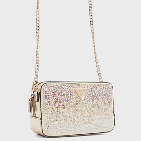 Side view of Guess Rhinestone Embellished Lua Cross-body Bag