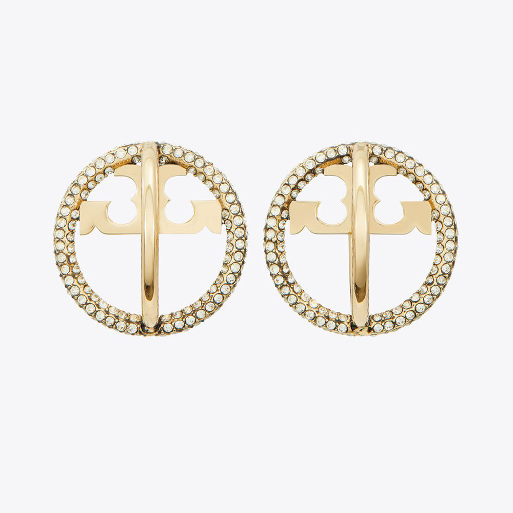 Back View of Tory Burch Multi-hoop Pave Earrings