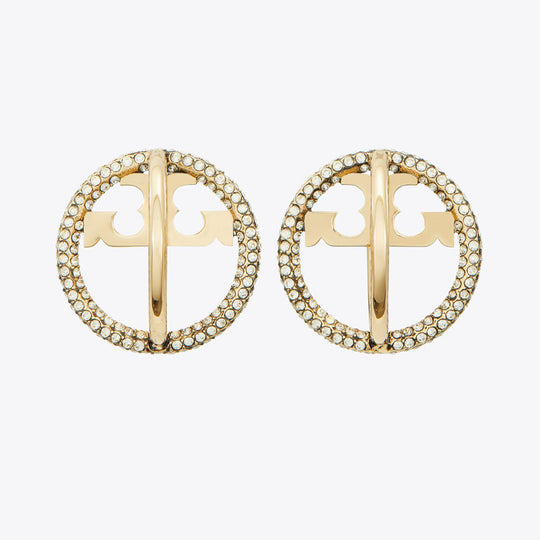 Back View of Tory Burch Multi-hoop Pave Earrings