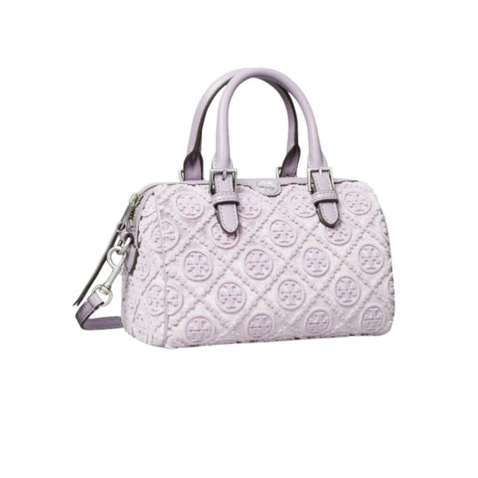 Lilac T Monogram Bag with Top Handle and Crossbody Strap