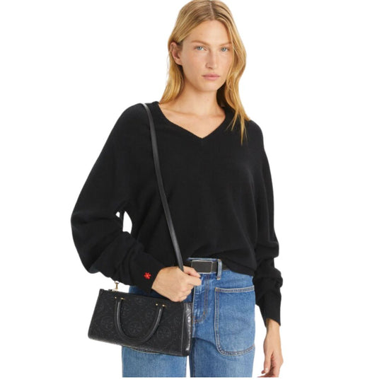 Model Wearing T Monogram Small Rectangular Tote