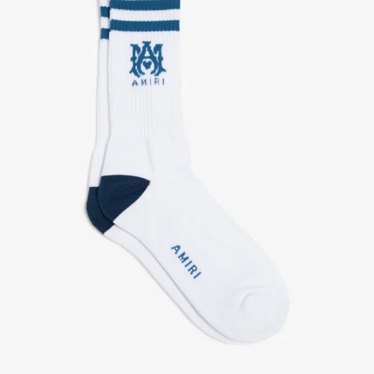 AMIRI Socks with MA logo and blue stripes