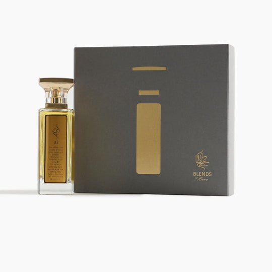 A 65mL bottle of Ai Parfum by Khaltat along with its Box