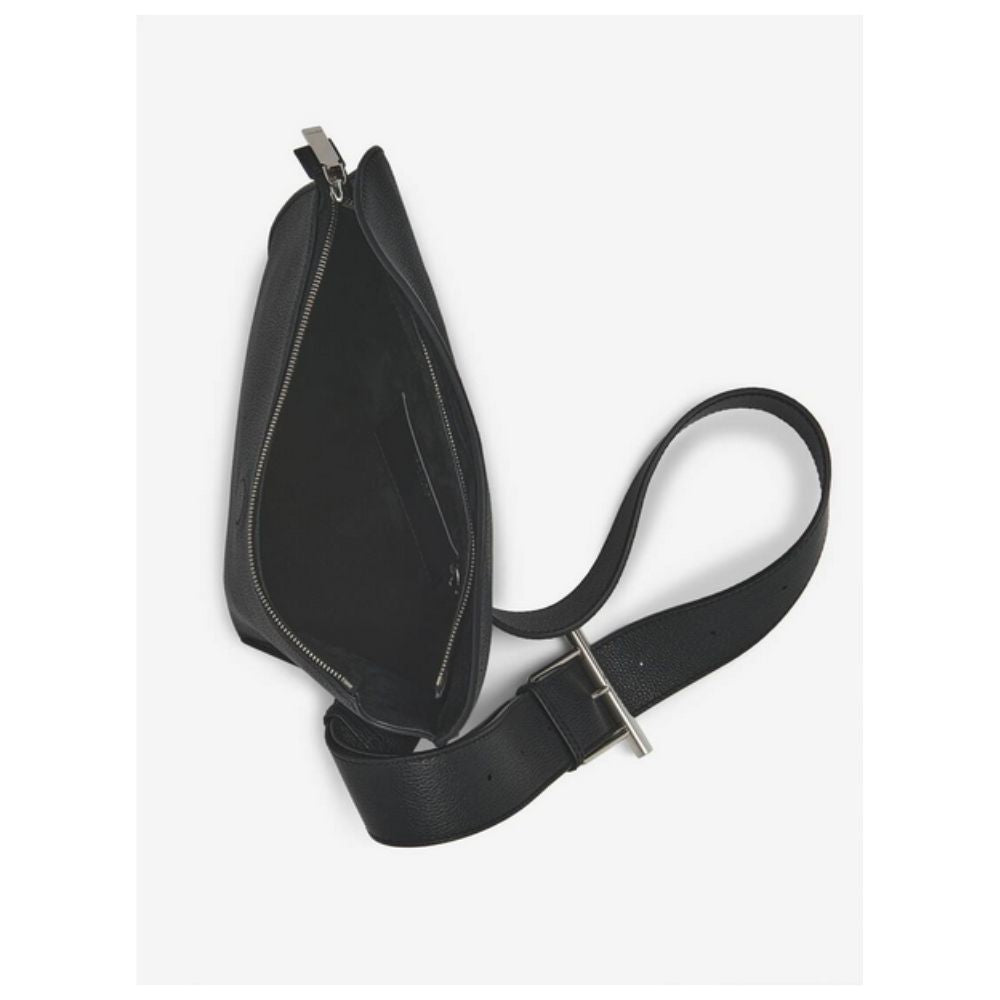 Alexander McQueen Large T-Bar Sling Bag in Black Leather