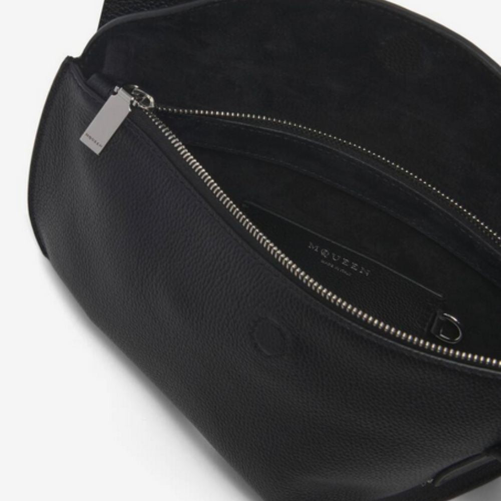 Alexander McQueen Large T-Bar Sling Bag in Black Leather