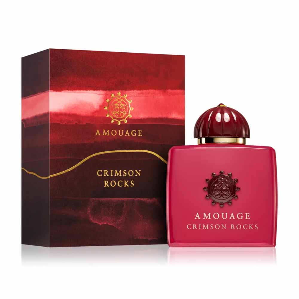 An EDP 100mL bottle of Amouage Crimson Rocks  along with its Box