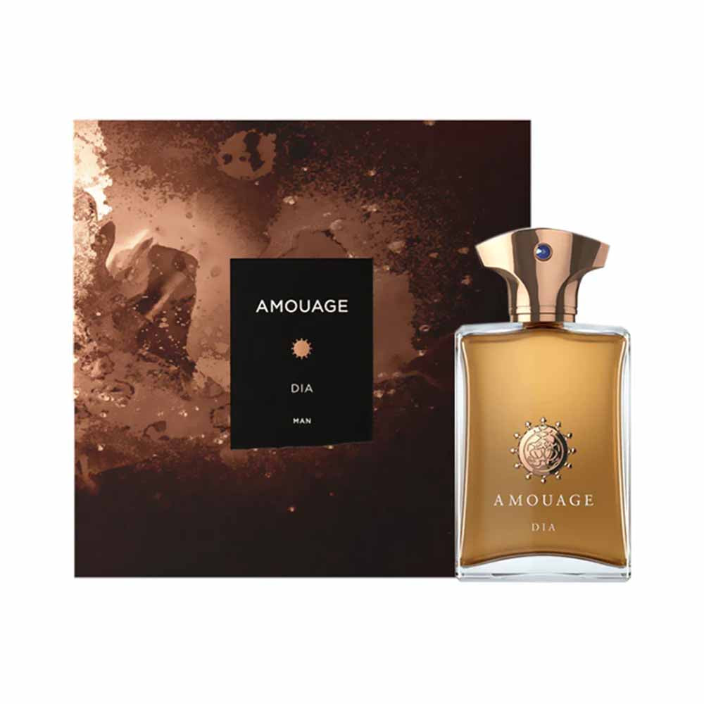 An EDP 100mL bottle of Amouage Dia Man along with its Box