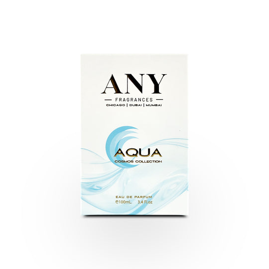 Box of Any Fragrances Aqua Cosmoss Collection Eau de Parfum on a white background