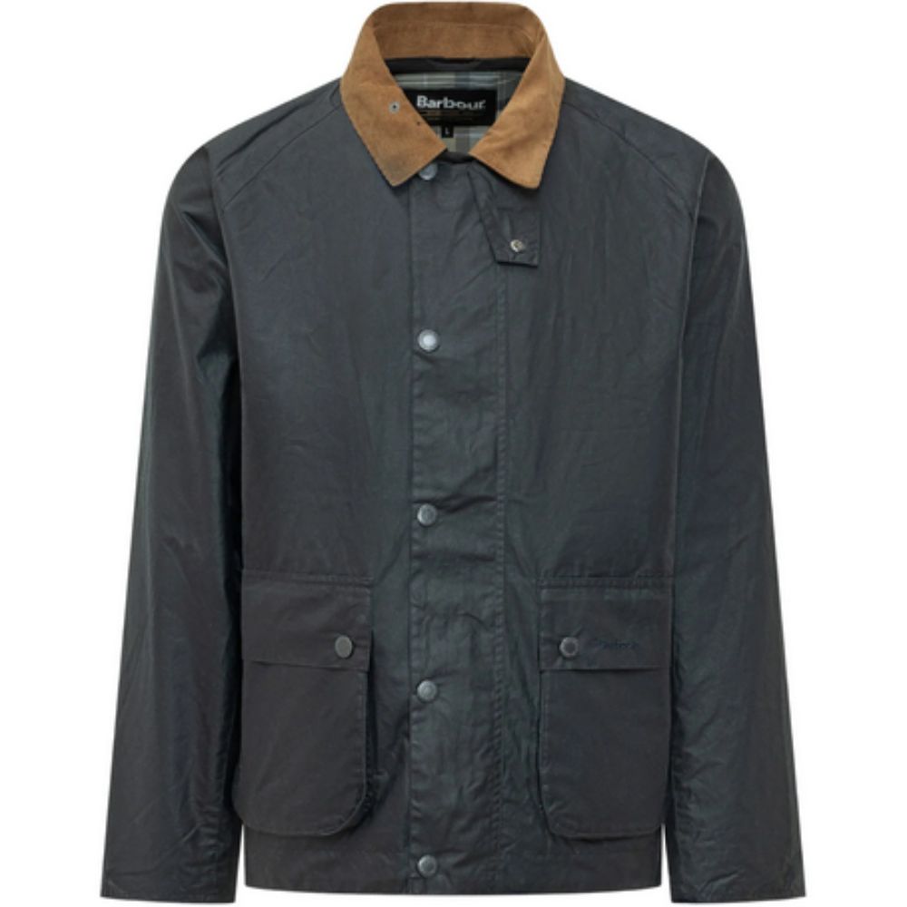 Navy Blue  jacket with brown collar on a white background