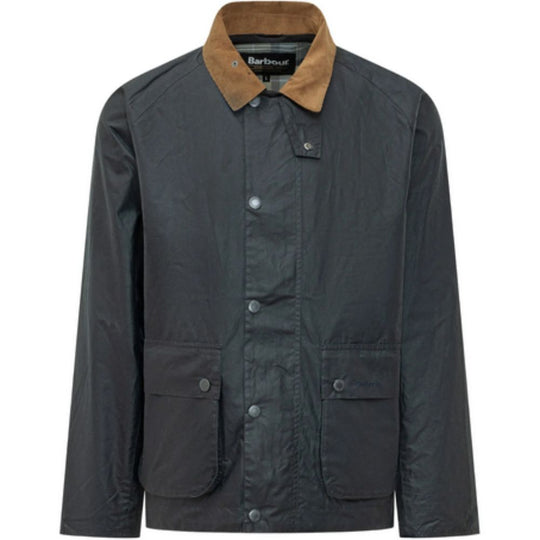 Navy Blue  jacket with brown collar on a white background