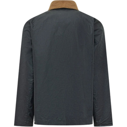 Navy Blue jacket with brown collar on a white background
