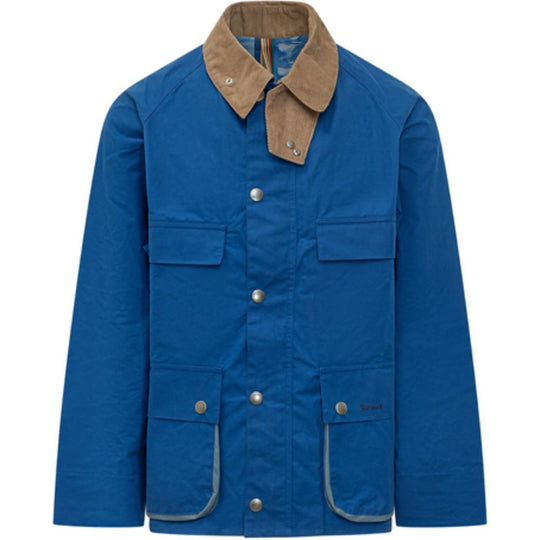 BARBOUR X PAUL SMITH Casual Lightweight Cotton Jacket with Corduroy Collar and Multi-Pocket Design